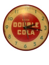 Vintage 1946 Drink Double Cola Clock Ohio Advertising Sign Works 10-46 picture
