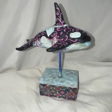 Jim Shore Signed 2005 MAJESTIC FLIGHT Whale On Pedestal # 4004743 2005 picture