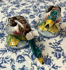 Pair Ceramic Mallard Duck Figurines Bird Duck Figurine Set Decorative Decor picture