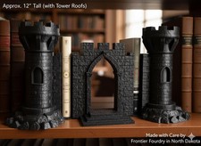 Castle Bookend Set: Hidden Storage, Openable Gate - Bookshelf Decor picture