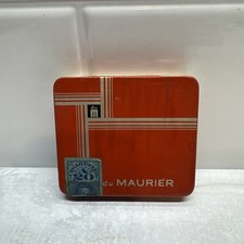 Vintage du Maurier Cigarette Tin Red White Metal Tobacco Box Excellent picture