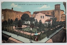 Toulouse le Square du Musee Rue de Metz 1900s Color Litho Postcard France Church picture