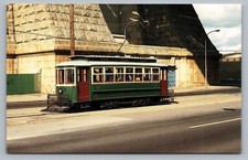 Penn's Landing Trolley 120 Surface Rail Broad Street Subway Car Vtg Postcard P10 picture