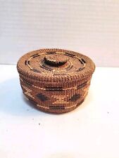  Native American TLINGIT Woven  Basket With Lid Small Vintage/ Antique  picture