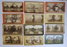 37  Antique Stereoview 3D Cards late 1800-1900s Yosemite NP, Presidents & more picture