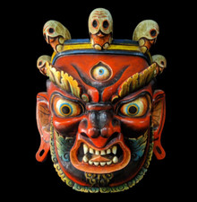38 Cm tall Nepalese Wooden Bhairab/Mahakaal Mask Wall mask-Handmade mask picture