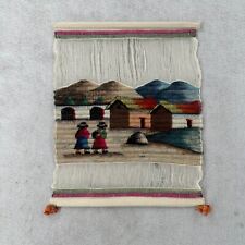 Peruvian Folk Art Hand Woven Coiled Wool Textile Wall Woven Hanging 17