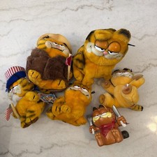 Vintage 1980s Garfield Plush Lot Of 6 Dakin PAWS mixed Sizes Some Original Tags picture