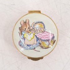 Vintage Crummles England Beatrix Potter Hunca Munca Mother Mouse Enamel Box picture