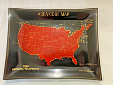 Old Vintage GTE General Telephone Area Code Map Glass Tray Plate or Dish picture