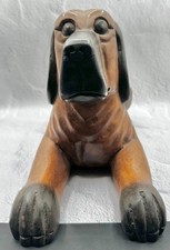 Large Vintage Hand Carved Wood Hound Dog Sculpture 18