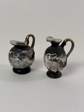 Vintage Set Of 2 Miniature Japanese Dragonware Moriage Pitchers Daytona Beach FL picture