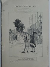 1902 vintage 7 page Edwin A. EA Abbey prints the deserted village poem picture
