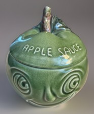 Vintage Sylvac 4549 Apple Sauce Lidded Pot Green Colour Made In England picture