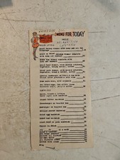 Vintage 1940's Universal Coffee Co Menu For Helmar Cafeteria. Waukegan, Illinois picture