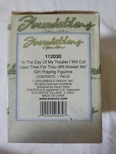NIB2003 Enesco Foundations by Karen Hahn #112030, Praying Girl Figurine FREE S/H picture