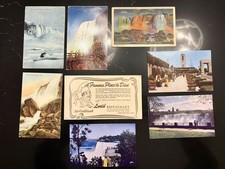 Vintage Niagara Falls Postcard Lot 7 + Louis Restaurant Ad Curt Teich Ice Falls picture