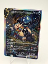 CUSTOM FAN ART Snorlax Black Sleeping Holo Card picture