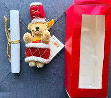 Steiff PERCUSSION Ornament Bear X-Mas Tree Hanger Teddybear 10 W/Germany W/COA picture