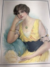 Frank Desch Artist Pretty Lady Calendar Sample C 1915 Advertising Birmingham ALA picture