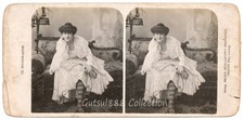 Rare Antique Stereoview German Boudoir Szene Woman Lingerie Aristophot Photo picture