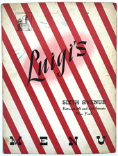 1950s LUIGI'S ITALIAN RESTAURANT vintage dinner menu GREENWICH VILLAGE, N.Y.C. picture