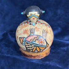 Hopi Gourd Doll Signed Stacy Talahytewa Native American Art Southwest Folk Art picture