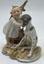 Vintage Japan Girl And Setter Dog Figurine Andrea By Sadek picture