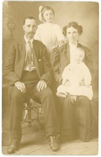 Griffin Family Portrait RPPC Real Photo Postcard c1910s Mother Baby Daughters picture