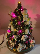 RARE Danbury Mint Bichon Frise Christmas Tree Lighted Dog Decor *READ* picture