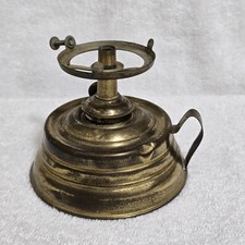 Antique E Miller Brass Kerosene Finger Lamp Font Hand Lamp Salvage Part picture
