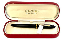 Sheaffer Balance Ballpoint Pen Black Gold Trim w/ Box & Care Guide picture