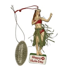 NWT Hawaiian Christmas Tree Ornament Happy Hula Day Woman Resin Hawaii Aloha picture