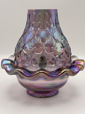 Fenton Spanish Lace Violet Amethyst Iridescent Fairy Lamp  picture