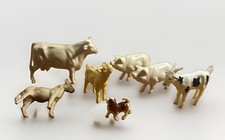 Vintage 1950’s 12 Plastic Farm Animal Figurines Lot - Cows Horses Sheep Pigs picture
