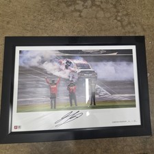 Framed Jesse Love Signed Auto /20 NASCAR Whelen Chevrolet Daytona Victory picture