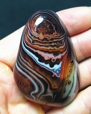TOP 69.3G Natural Polished Silk Banded Lace Agate stone Madagascar m38 picture