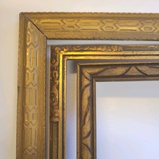 VTG Pressed Gold Wood Picture Frames Art Deco Lot of 3  picture