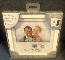 New Pearhead 4-Inch x 6-Inch Mr. & Mrs  Wedding Thumbprint Frame Customizable  picture