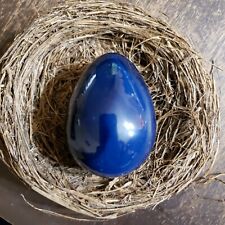 NATURAL BLUE ONYX STONE HAND CARVED EGG picture