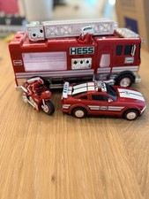 Hess Truck 2024 Fire Truck with Car and Motorcycle 60th Anniversary Edition picture