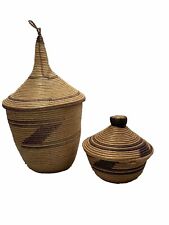 African Rwanda Tutsi Tight Weave Lidded Baskets picture