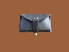 ORIGINAL ITALIAN MILITARY BLACK LEATHER POUCH picture