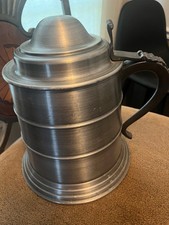 1967 Seymour Mann Pewtertone Olde Tankard Ice Bucket made in Italy Barware picture