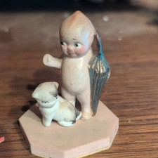 Antique Kewpie Doll Traveler With Doodle Dog picture