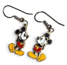 Vintage Y2K Disney Mickey Mouse Enamel Dangle Drop Earrings picture