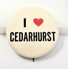 I Love Cedarhurst Pin Long Island NY Vintage Pinback Button  picture