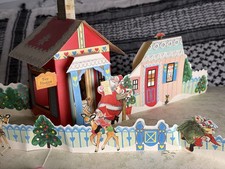 VTG 1960s Hallmark Santa’s Toy Shoppe 3D Pop-Up Christmas Centerpiece Japan picture