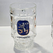 Lowenbrau Beer Mug Glass Front Logo .5 L 6 1/4