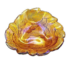 Indiana glass carnival glass amber Loganberry candy dish bowl. picture